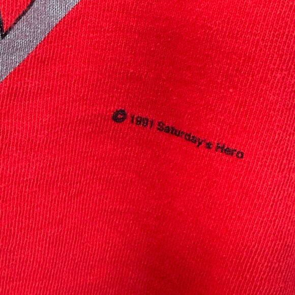 Vintage 90s Red Nebraska Huskers Cornhuskers Single Stitch Graphic T-Shirt M - Picture 3 of 8